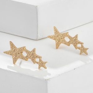 🧚🏼‍♀️Boho 3 Shooting Star Gold Tone Earrings